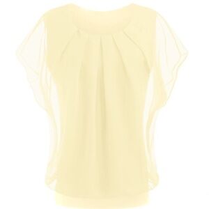 NWT JINKESI Casual Batwing Short Sleeve Chiffon Top T-Shirt Blouse